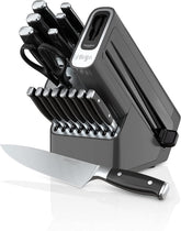 K32017 17 Piece Premium Knife System Block Set with Built-in Sharpener, Stainless Steel/Black