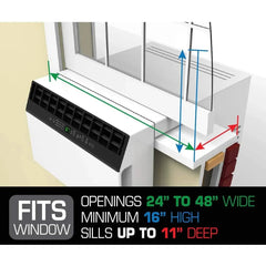 8,000 BTU Hybrid (saddle) Window Air Conditioner with WiFi - 8,000 BTU (White)