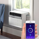8,000 BTU Hybrid (saddle) Window Air Conditioner with WiFi - 8,000 BTU (White)