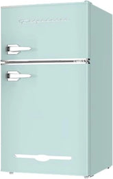 Retro Mini Fridge with Freezer& Side Bottle Opener-Small 2 Door Refrigerator for Office Bar or College Dorm Room-3.1 Cu Ft 19 "D x 20.5" W x 33.5" H