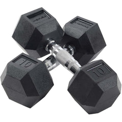 210 lb. (5-30 lb.) Rubber Dumbbell Set with 6 pair Vertical Rack