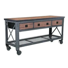 Building Products 72 in. 3-Drawers Rolling Industrial Workbench and Wood Top Configuration B