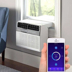 8,000 BTU Hybrid (saddle) Window Air Conditioner with WiFi - 8,000 BTU (White)