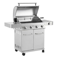 17842 Stainless Steel 4 Burner Propane Gas Grill with Rotisserie Configuration B
