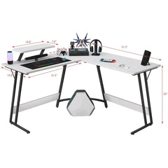 L Shaped Gaming Desk, Corner Computer PC Workstation for Gaming, Home Office and Study